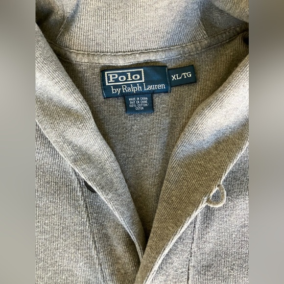 Polo Ralph Lauren Shawl Collar Grandpa Sweater Gray Button Up Men’s XL - Picture 6 of 10